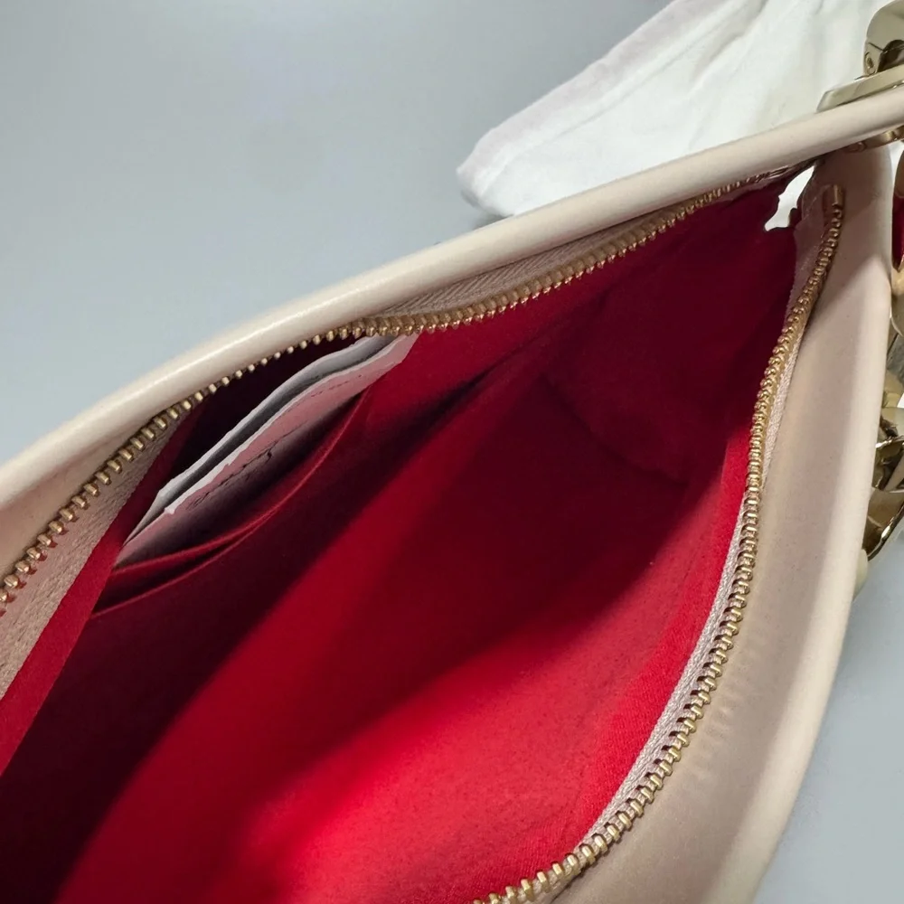 Christian Louboutin Loubitwist Shoulder Bag Leather Leche Beige Gold - Picture 8 of 10